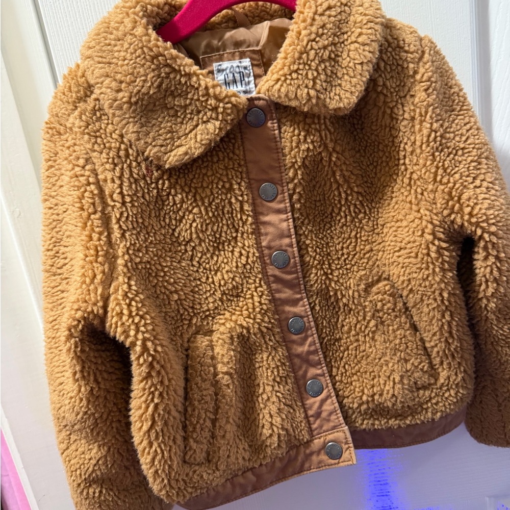 GAP Kids Teddy Jacket in Camel Brown